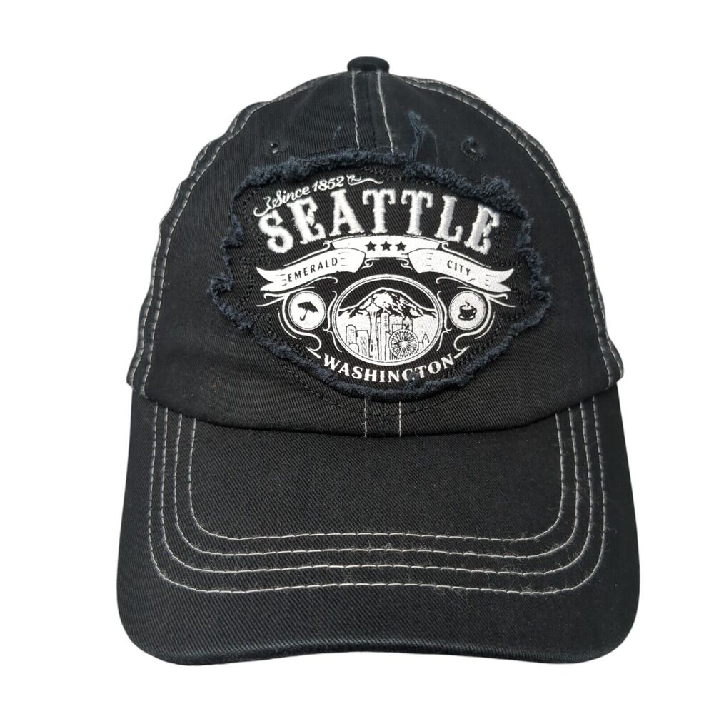 Seattle Emerald City Slideback Hat Black One Size Adjustable 6 Panel
